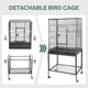 thumbnail image 4 of 53-Inch Bird Flight Cage, Wrought Iron Standing Large with Rolling Stand for Cockatiels Pet Parrot Parakeet Lovebird Canary Finch (Black), 4 of 17