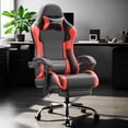 thumbnail image 7 of GOOSEA Ergonomic Gaming Chair with Footrest and Massage Lumbar Support, 2D Linkage Armrests and Headrest Pillow, for Office Home and Long Gaming Sessions, 330lbs，Black and Red, 7 of 7