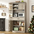 thumbnail image 4 of Walsunny 60.4" Kitchen Pantry Storage Cabinet with Adjustable Shelves, Racks and Doors Freestanding Kitchen Hutch Cupboard, 4 of 6