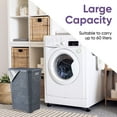 thumbnail image 2 of Superio 60L Large Wicker Plastic Laundry Hamper with Lid - Root Beer Brown, 2 of 9