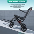 thumbnail image 5 of Narrow Doorway Foldable Wheelchair 17.7" Wide Seat, Lightweight Carbon Steel Transport Chair for Adults Seniors, Easy Maneuver Through Hallways & Doorways with Pull Bar, 5 of 9