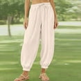 thumbnail image 2 of ZVAVZ Toddler Kids Long Bloomers Soft Solid Drawstring Trousers Basic Plain Harem Pants Big Kids Elastic Waist Pants Beige,2-3Years, 2 of 6