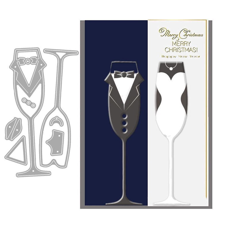 Die Cuts for Card Making, Ouginx Wedding Wine Goblet Metal Cutting Dies ...