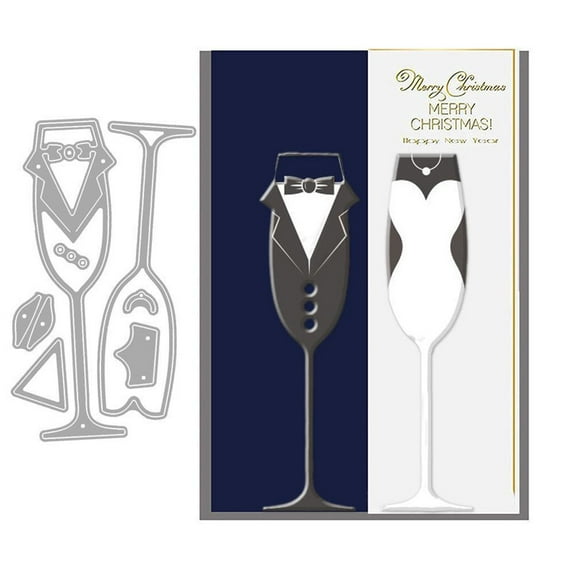 Die Cuts for Card Making, Ouginx Wedding Wine Goblet Metal Cutting Dies DIY Die Cutters Die Stencils for Scrapbooking, Embossing & More