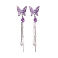 thumbnail image 1 of Pendientes de moda Xihbxyly con borlas largas y perlas llenas de diamantes, 1 of 2
