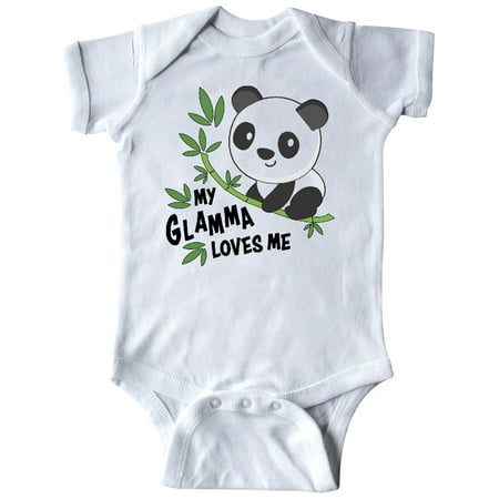 

Inktastic My Glamma Loves Me- cute panda Gift Baby Boy or Baby Girl Bodysuit
