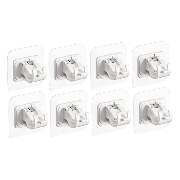 Paquete de 8 soportes adhesivos para barra de cortina Sunnimix Soporte de rodillo de cortina