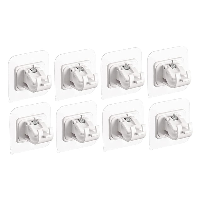Paquete de 8 soportes adhesivos para barra de cortina Sunnimix Soporte de rodillo de cortina