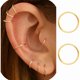 thumbnail image 1 of Chenchen Small Thin Hoop Earrings for Women,Tiny Huggie Hoop Rings for Cartilage,Helix,Targus,Conch,Nose,22g/24g/20g,14K Gold Filled/Sterling Silver/Rose Gold,5mm/6mm/7mm/8mm/9mm/10mm, 1 of 1