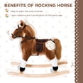 thumbnail image 6 of PAWTY Kids Rocking Horse Plush Ride On Toy Toddler Rocker for Boys Girls Gifts with Realistic Sounds, Brown, 6 of 9