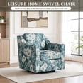 thumbnail image 5 of Swivel Accent Chairs Set of 2, Comfy Swivel Chair with Deep Seat, Upholstered Club Armchair with 360 Degree Rotation Base, Single Sofa Reading Chair for Living Room Bedroom, Cyan Blooms, 5 of 6