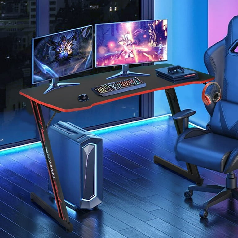 アメリカ製　ゲームテーブル 47 inch Z-Shaped Ergonomic Gaming Desk for Gamers, Office