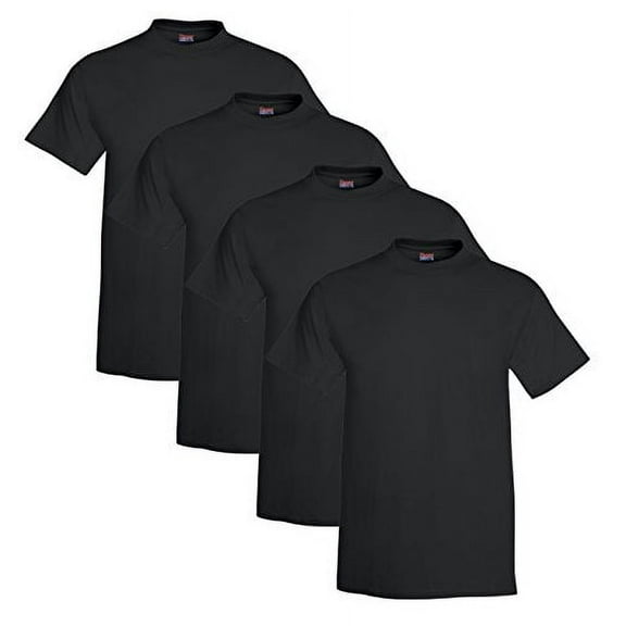 Hanes Beefy-T Men`s Short-Sleeve T-Shirt - Best-Seller! (Pack of 4) 4 Black