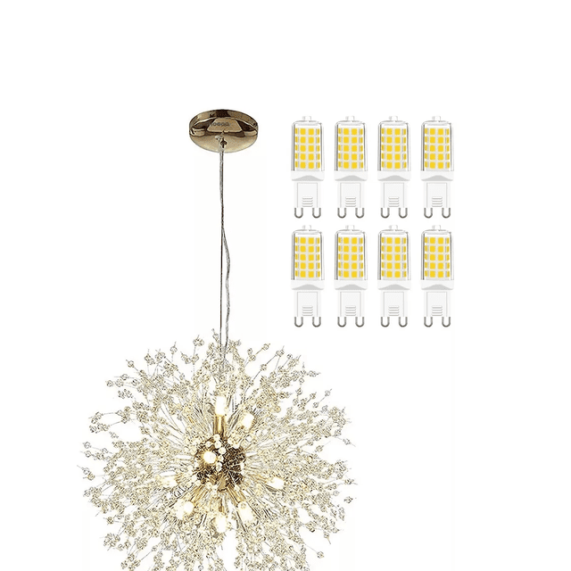Lámpara Colgante Gypsophila Candelabro De Cristal 8 Luces Xtellar blanco