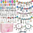 thumbnail image 1 of Kit de fabricación de pulseras con dijes, 130 piezas, conjunto de joyería artesanal Diy, 1 of 4