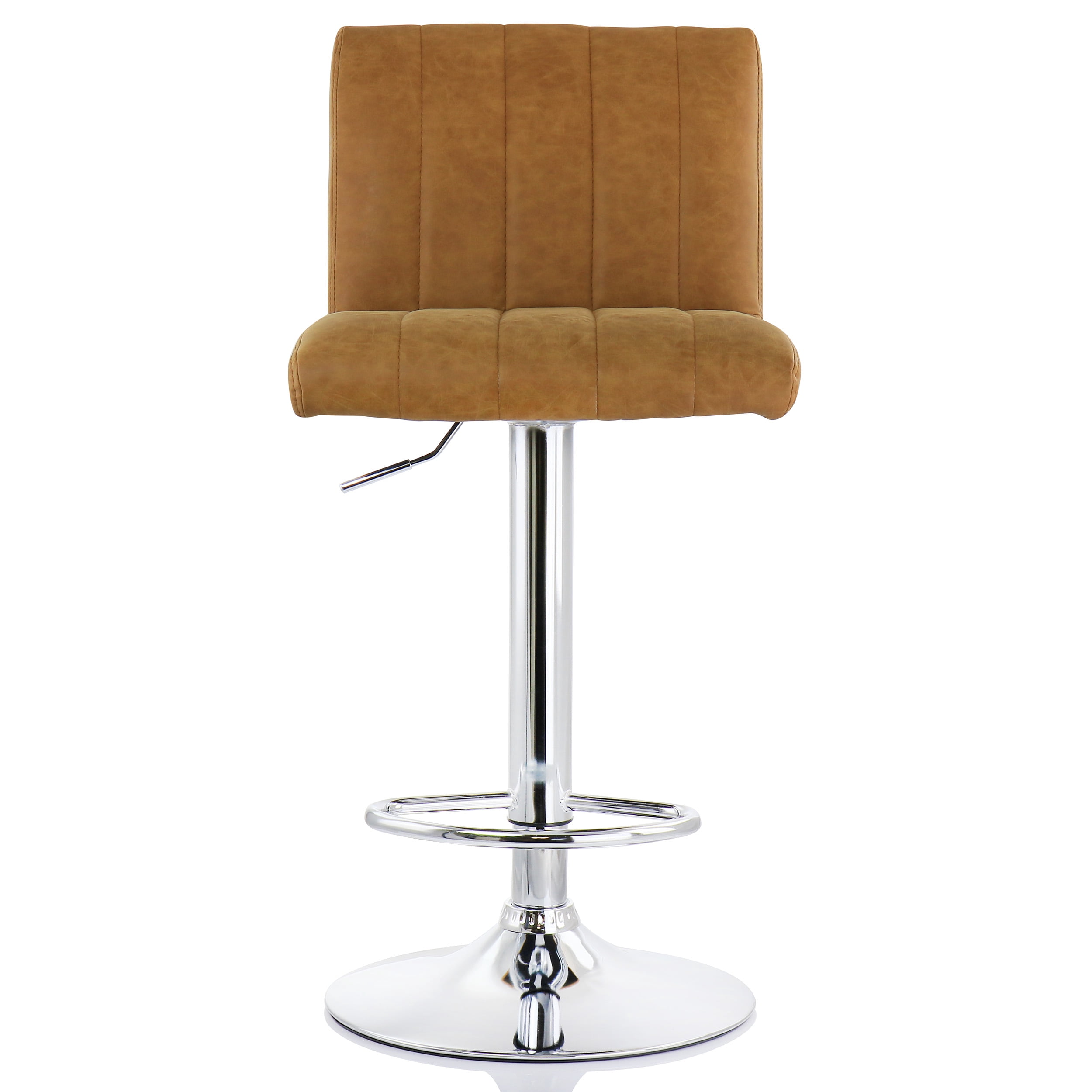 Elama Bar Stool with Adjustable Height & Swivel, Camel, Set of 2