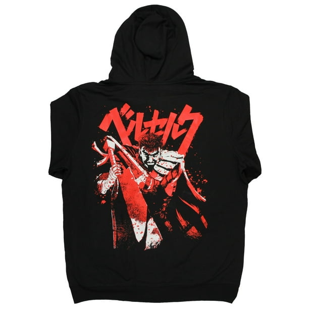 Berserk Manga Guts Character Japanese Anime Logo Men S Zip Up Hoodie Walmart Com