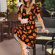 thumbnail image 3 of Balery Pumpkin Fallen Leaves Vestidos sueltos de manga corta para mujer, vestidos de verano 2025, vestidos casuales de corte A con vuelo., 3 of 6