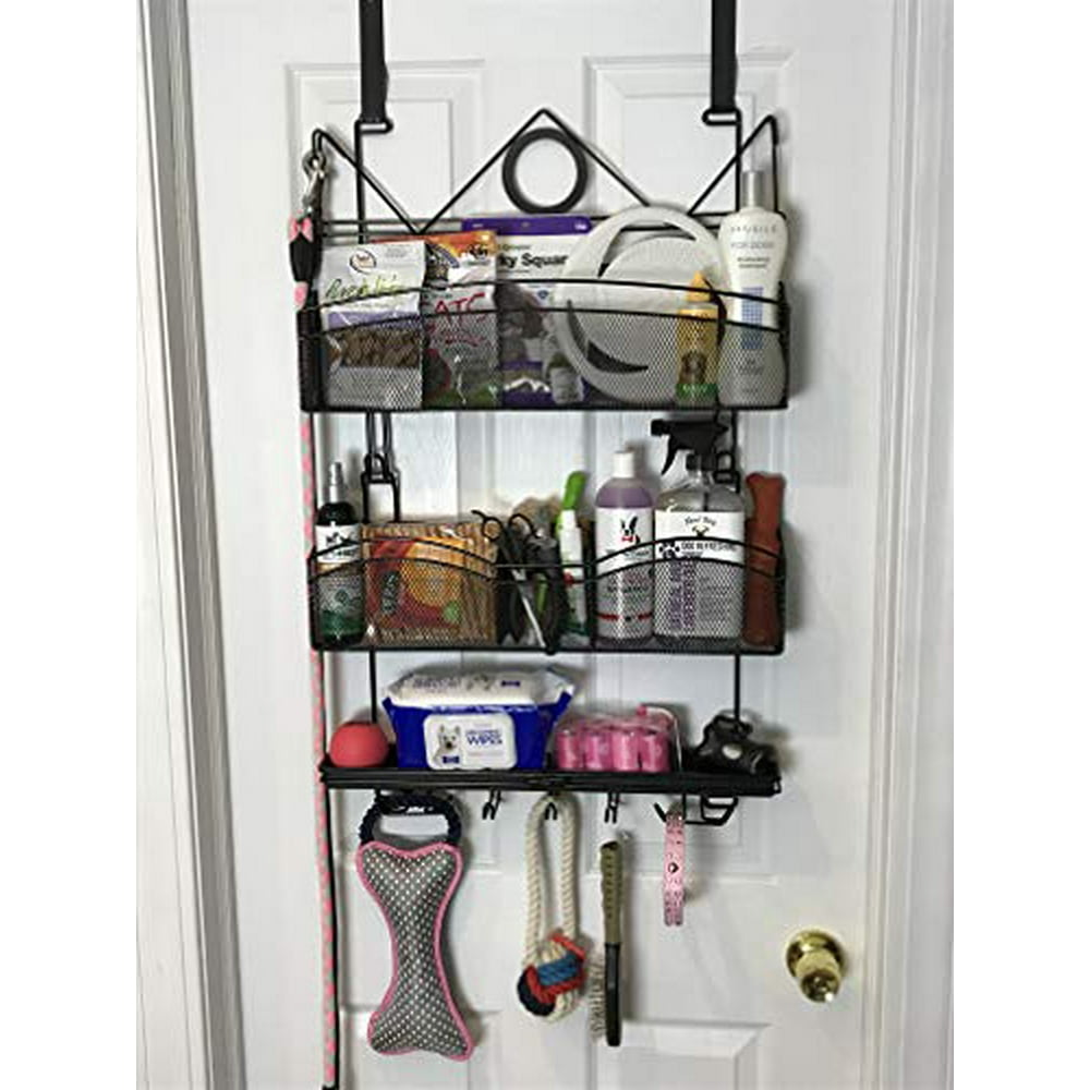 Longstem Pet Organizer Over The Door/Wall Leash/Collar Treat Toy Dog Cat Supplies Key Holder All
