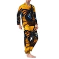 thumbnail image 2 of Sikiie Butterfly On Sunflower Mens Pajama Set, Soft Warm Long Sleeve Sleepwear, Cozy Button-Down Pjs for Men-Medium, 2 of 7