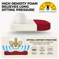 thumbnail image 4 of downluxe Indoor Chair Cushions for Dining Chairs, Soft and Comfortable Textured Foam Kitchen Chair Pads with Ties and Non-Slip Backing, 16" x 16" x 2", Red, 6 Pack, 4 of 7