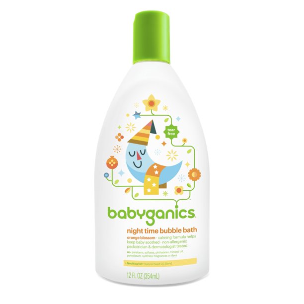 Babyganics Night Time Bubble Bath, Orange Blossom, 12 Fl Oz