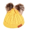 thumbnail image 2 of Tittly Winter Hats Beanie Ear Warm Hat Women Thicken Unisex For Men with Warm And Hairball Winter Hat Baseball Caps Skull Caps Hats for Women Yellow One Size, 2 of 2