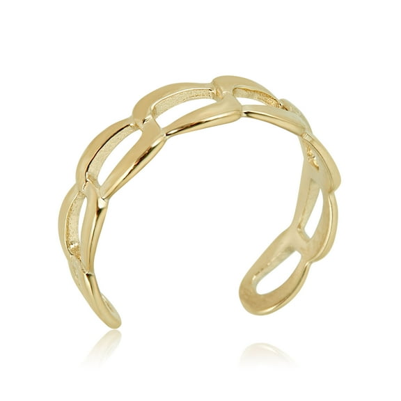 AVORA 10K Yellow Gold Adjustable Curb Chain Toe Ring