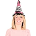 thumbnail image 2 of Beistle S60619AZ6 Fringed Foil Birthday Diva Party Hats, 12.5", Pink/Black/White, 2 of 7