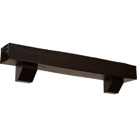 

Ekena Millwork 6 H x 8 D x 48 W Knotty Pine Faux Wood Fireplace Mantel Kit with Ashford Corbels Premium Mahogany
