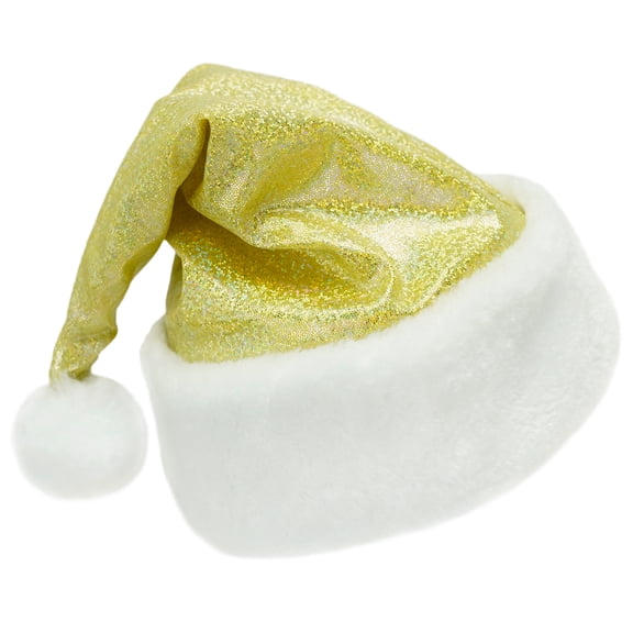 SeasonsTrading Sparkly Yellow Santa Hat - Fun Holiday Xmas Christmas Costume Party Hat