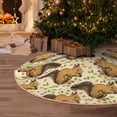 thumbnail image 5 of Lukts Cute Squirrel with Green Leaves Print Color Life Christmas Tree Skirt, Winter Holiday Tree Mat Decoration ,Can be Used as A Shawl-36", 5 of 6