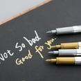 thumbnail image 4 of Infidev Marker Pens Gold Permanent Markers Almost Anything Never Fade Quick Dry and Permanent,Waterproof Paint Marker Pen for DIY Scrapboo Wood Leather Glass Metal Canvas ,Extra Fine Point Opaque Ink, 4 of 8