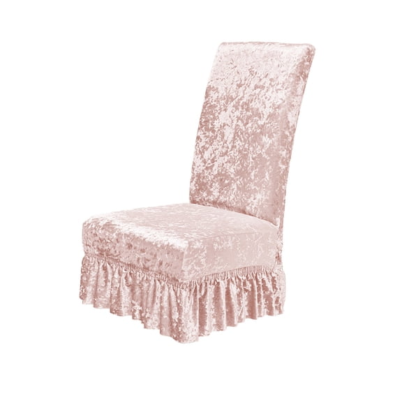 Velvet Chair Covers for Dining Chairs Thickened Stretch with Skirt 38-50x45-60cm, Fabric Dining Chairs Cover Universal, Anti-Slip, High-Back, for Home, Hotel, Wedding