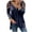 Navy, variant on LYXSSBYX Blouses for Women Fashion Womans Tops with V-Neck Shirt Women Casual Long Sleeve Zipper Hollow Out T-Shirt Blouse Tops