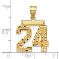 thumbnail image 2 of 14K Yellow Gold Polished Diamond Cut Finish Medium Size Number 24 Charm Pendant, 2 of 2