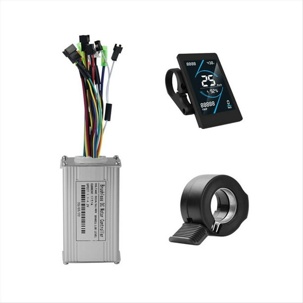 Controlador Sin Escobillas T5S de 36 V, 48 V y 17 A con Pantalla LCD y Kit de Aceleración 130X para Scooter Eléctrico y Kit de Reparación de Bicicletas Eléctricas.