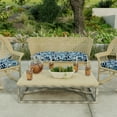 thumbnail image 4 of Jordan Manufacturing 44" x 18" Halsey Navy Floral Rectangular Tufted Contoured Outdoor Wicker Settee Bench Cushion, 4 of 15