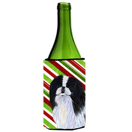 

Japanese Chin Candy Cane Holiday Christmas Wine Bottle Hugger - 24 oz.
