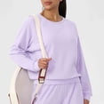 thumbnail image 6 of Craaazy Casual Womens Waffle Knit Sweatshirt Crew Neck Raglan Sleeve Loose Fit Top for Sports and Daily Wear Gifts, 6 of 6