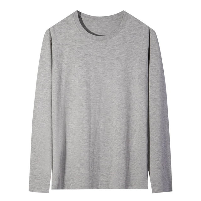 Viluyesy Chandail à Manches Longues pour Homme Col Ras du Cou Grande Taille Extensible Doux Léger Chandail à Enfiler T-Shirt Décontracté pour Homme pour l'Extérieur Chandail Mode Gris 4TG