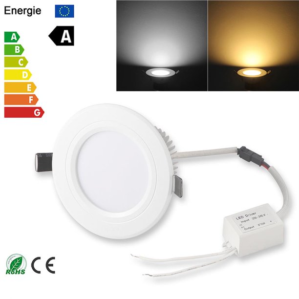 Toystoory 9 * 3W LED Downlight blanco Lente plana Foco de luz de techo empotrado Blanco frío AC 100-245V Iluminación y accesorios Numero 3 Toystoory HA024808-03