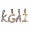 thumbnail image 1 of Uilita, collares con colgante de letra inicial chapada en oro blanco de 18 quilates for hombres y mujeres, cadenas de joyería de Hip Hop, regalo personalizado, 1 of 7