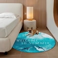 thumbnail image 3 of Welcome to Summer Round Living Room Rugs 7 ft, Blue Shark Ocean Animal Watercolor Washable Area Rug with Non-Slip Sturdy Edge Binding Round Carpet for Kitchen Office Bedroom, 3 of 9