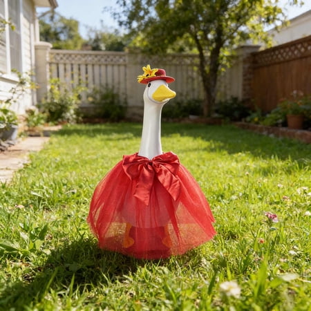 ZHMRFG Seasonal Decor Spring Summer Bow Tutu Skirt Outfit Patio Goose Costume Lovely Design Easy To Wear Indoor Outdoor Use Festive Decor for Porch Yard Home Garden Seasonal Holiday Photo Prop Decors