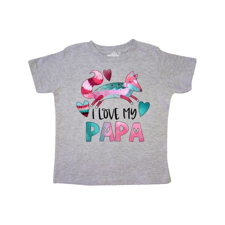 

Inktastic I Love My Papa Pink and Blue Fox with Hearts Gift Toddler Boy or Toddler Girl T-Shirt