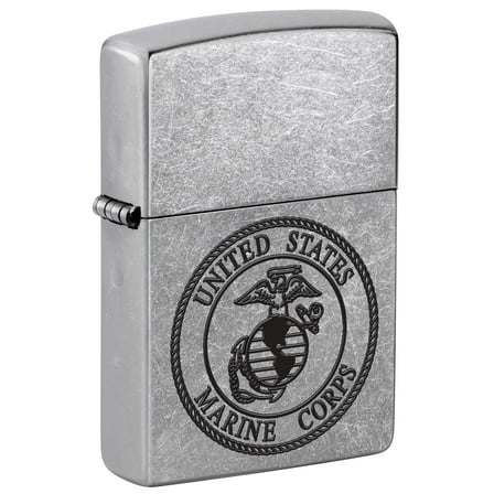 Zippo Lighter: United States Marine Corps Logo - Street Chrome 81019