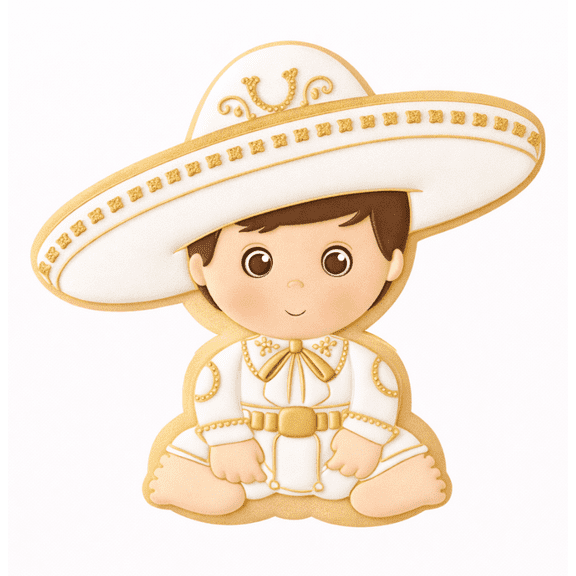Baby Charro Boy Cookie Cutter and Stamp with Size Options, Mexican Charro Theme Baby Shower Latino Themed