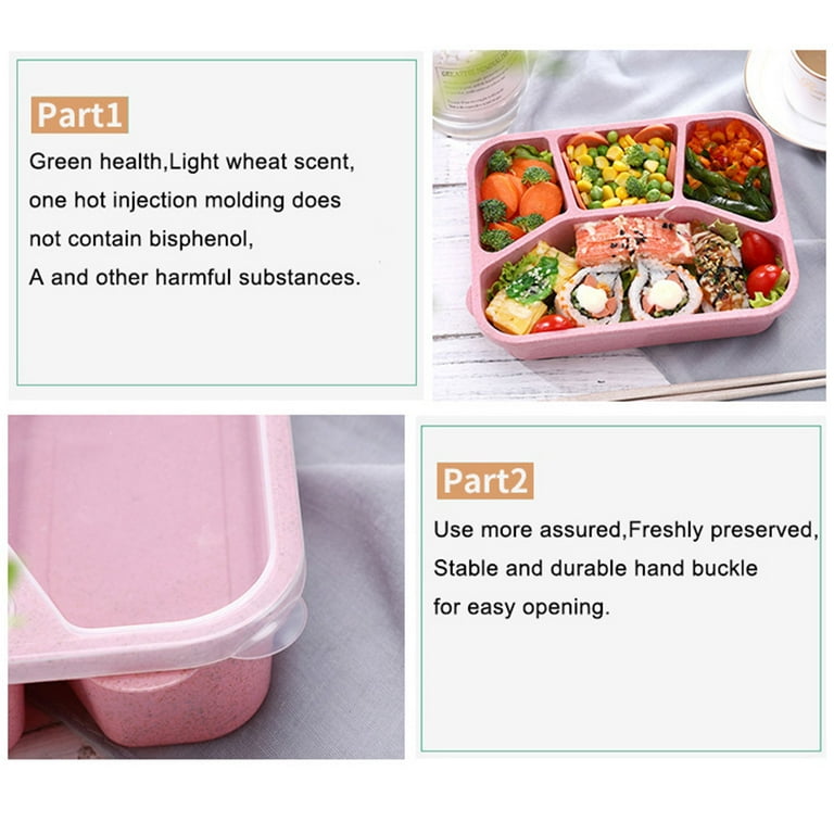 1000ML Bento Box Lunch Boxes For Kids 4 Compartment Food