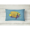 thumbnail image 2 of Carolines Treasures 8579PW1216 Tropical Fish on Blue Canvas Fabric Decorative Pillow, 12H x16W, multicolor, 2 of 3